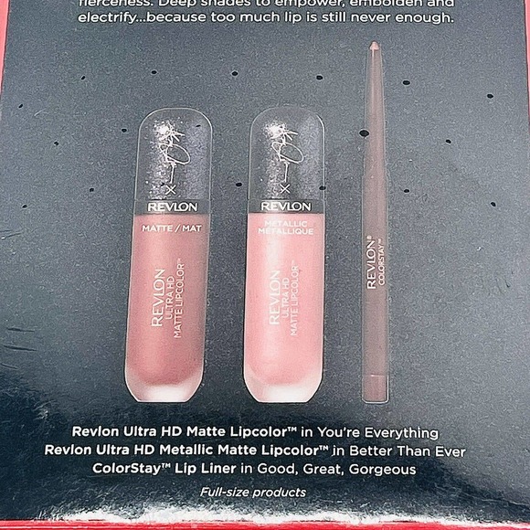 Revlon LIMITED EDITION Never Enough Lip Kit Stick Ashley Graham Red Full Size - Picture 4 of 10